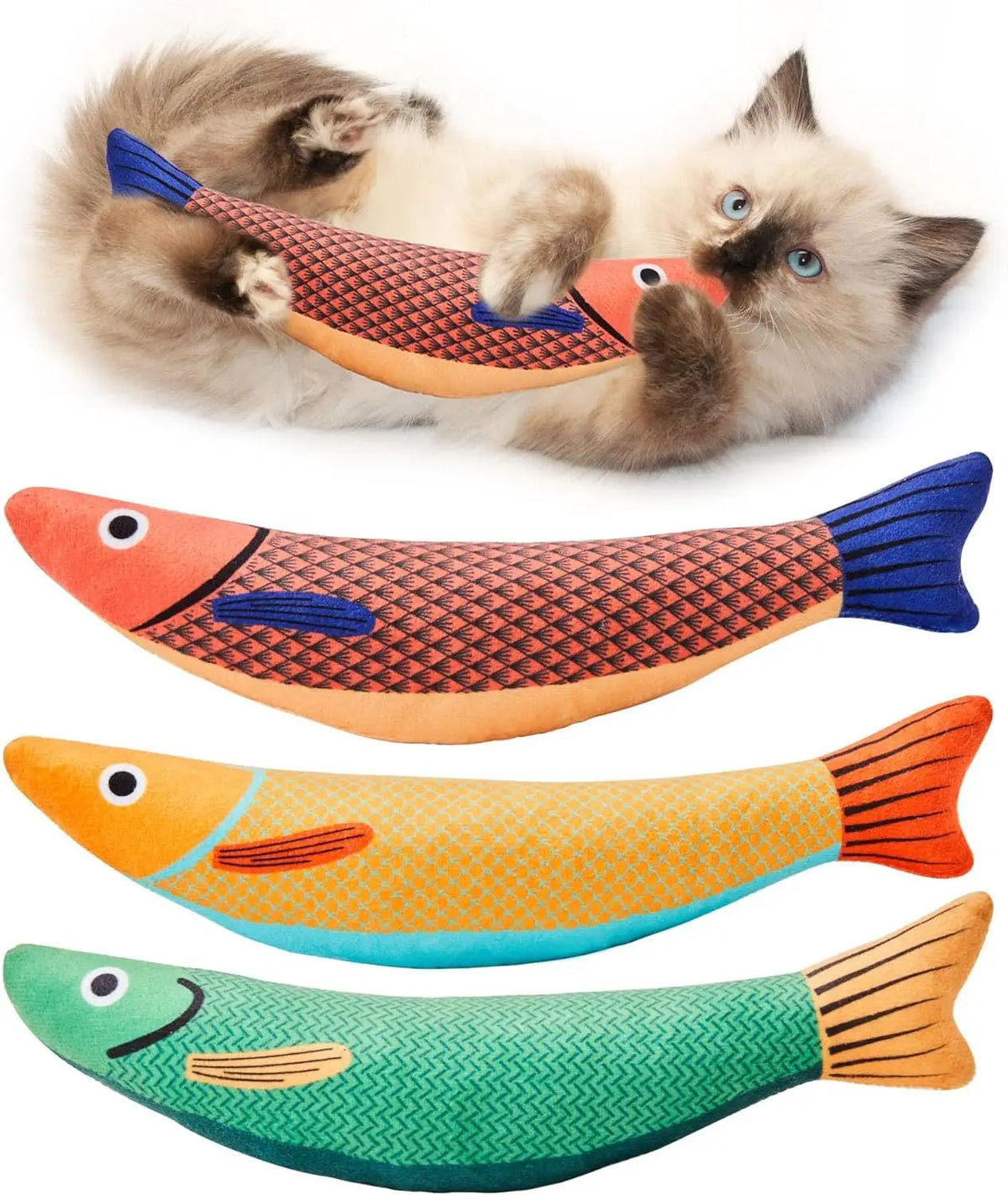 Pez de peluche con catnip para gatos RumboPata