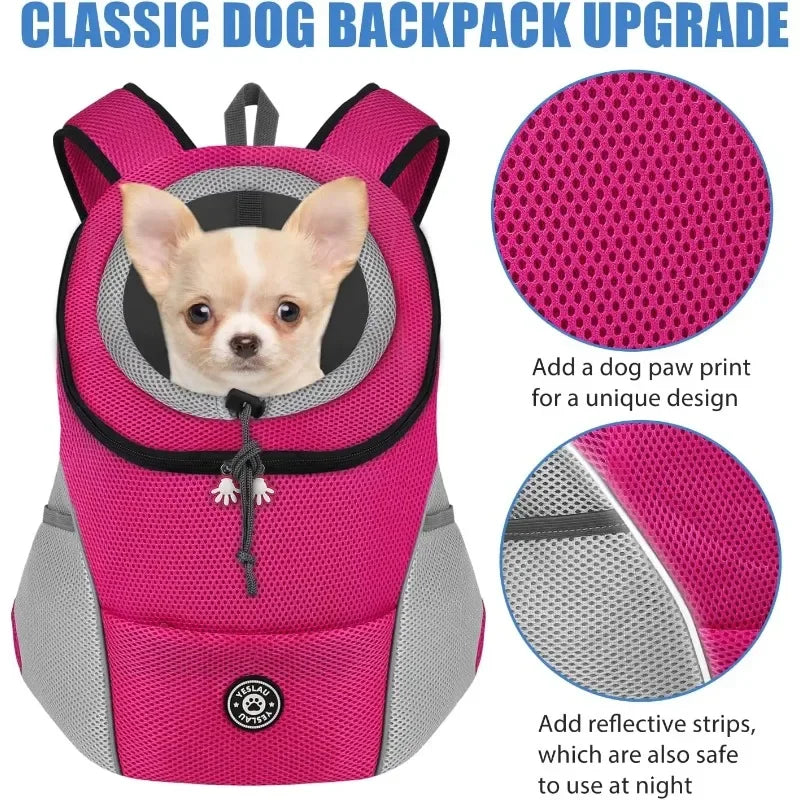 Mochila frontal reflectante para mascotas RumboPata