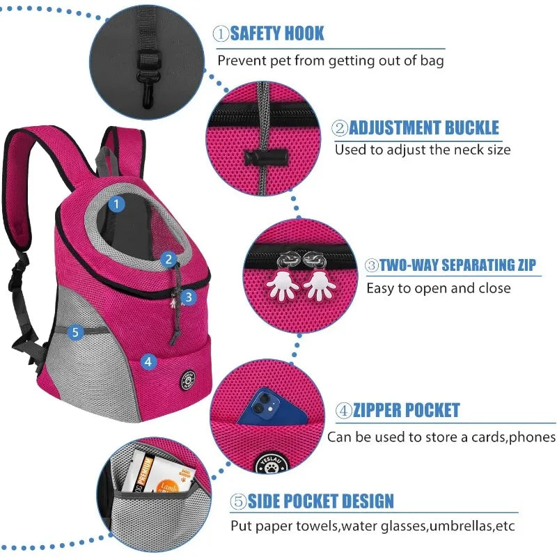 Mochila frontal reflectante para mascotas RumboPata